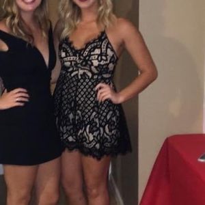 Black & Tan Lace Romper